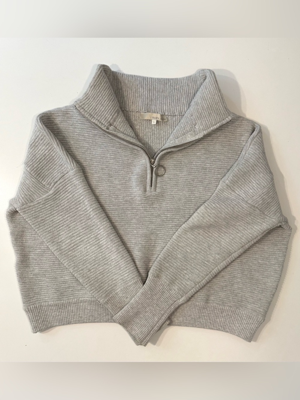 Monk & Lou - Grey Half Zip Sweater